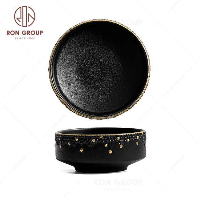RNPCG2201-2202 High Quality FAFARTC Series Restaurant Hotel Bar Cafe Wedding Black Gold Bowl