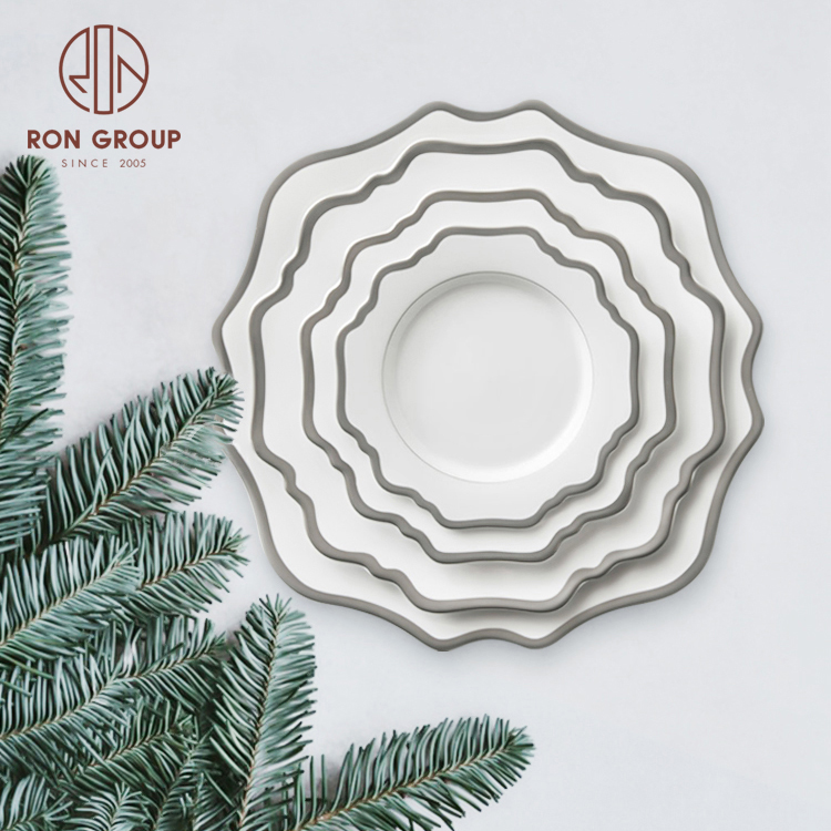Fancy porcelain dinner wedding restaurant ceramic charge plates sets for party event