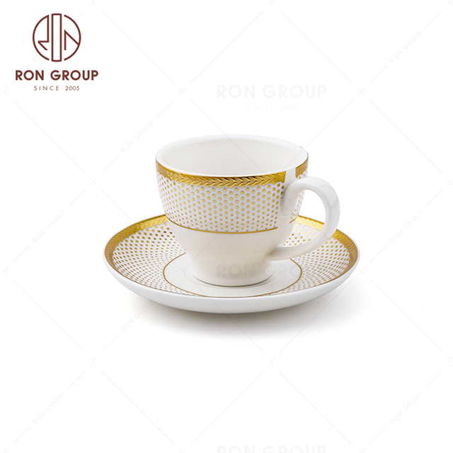 Custom handmade eco friendly reusable coffee cup ceramic and saucer set