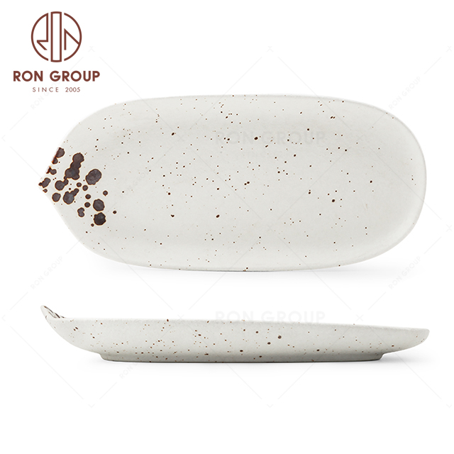 RNPC609-10145 Wholesale Splash ink Style Restaurant Hotel Bar Cafe Wedding Oval Disc With Angle