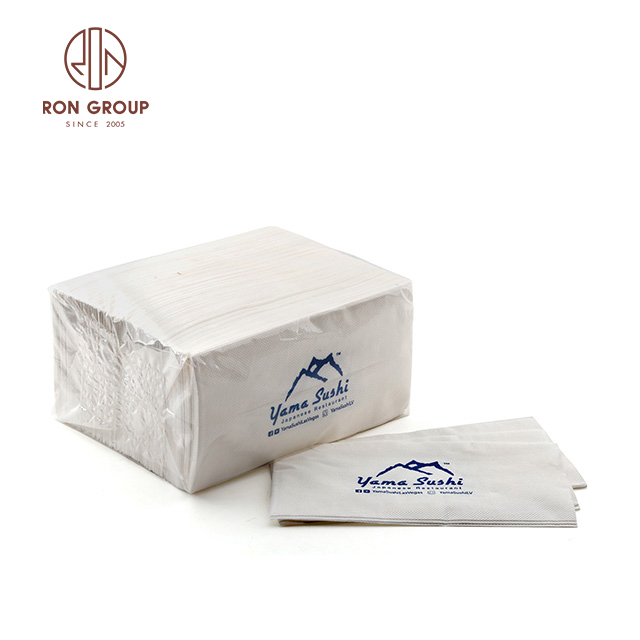 Custom logo printed dinner tissues disposable paper cocktail napkins
