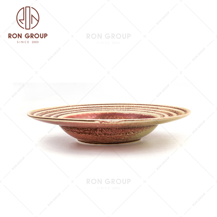 Cheap Round Fambe Pink Rhythm Collection Dinnerware Ripple Hat Shape Seaweed Hat Bowl