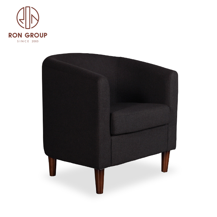Factory price wooden frame black leisure sofa for office
