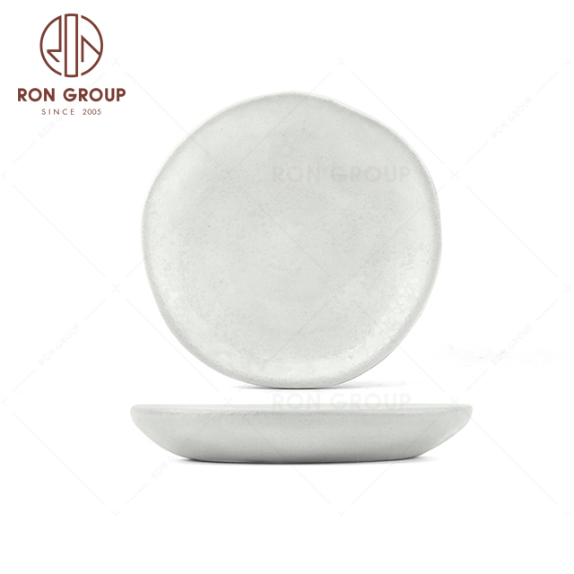RNPCT1902-8D Wholesale Raindrop White Style Restaurant Hotel Bar Cafe Wedding Lotus Leaf Plate