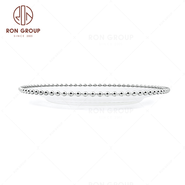RonGroup High Quality Event Plastic Charger Plate  -  Transparent Bead-edge Wedding Plate 