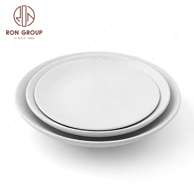 RNPC628-06049 Hot Selling Elegant White Style Restaurant Hotel Cafe Round Bowl