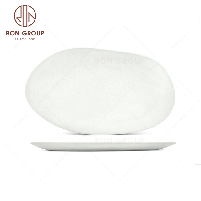 RNPCT02-1W Hot Sale Raindrop White Style Restaurant Hotel Bar Cafe Wedding Abnormal Fish Plate