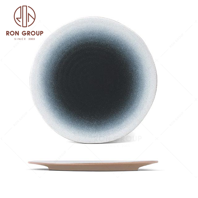 RNPCT1916Y-5N High quality Japanese style tableware Terracotta 8" special-shaped flat plate Dinnerware For Restaurant Hotel Party 
