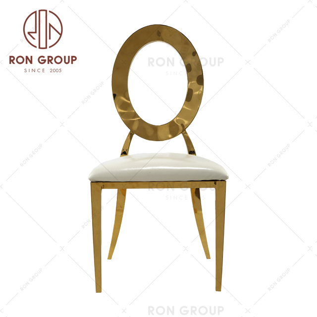 Antique design party stainless steel gold wedding chairs for event