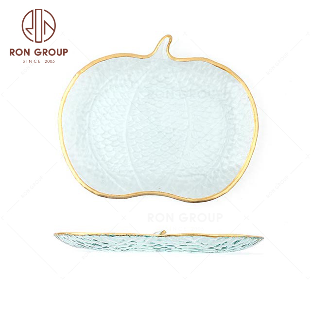 RNPG229-45 Special design restaurant hotel club bar banquet canteen party wedding Pumpkin glass Plate
