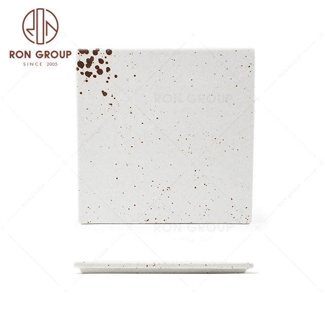 RNPC609-10144 Hot Selling Splash ink Style Restaurant Hotel Bar Cafe Wedding Square Meal Plate