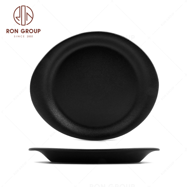 RonGroup New Color Matte Black Chip Proof Porcelain  Collection - Ceramic Dinnerware Watermelon Bowl 