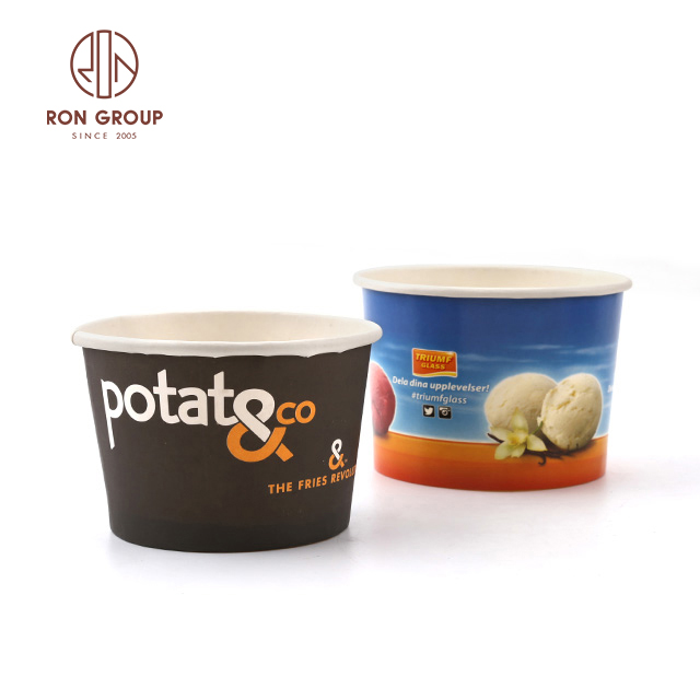 Wholesale Custom Logo Printed Disposable Ice Cream Paper Cup
