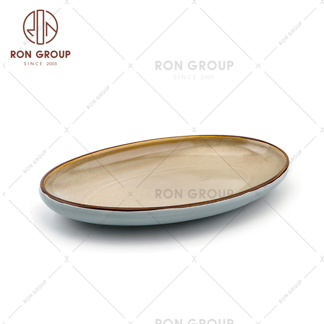 Wholesale China supplied top quality porcelain dishes restaurant ceramic egg-shape plate