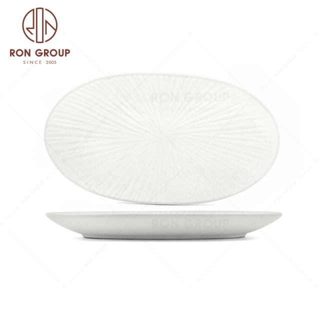 RNPCT2008-10D-11D Modern Design Raindrop White Style Restaurant Hotel Bar Cafe Wedding Blade Fish Plate