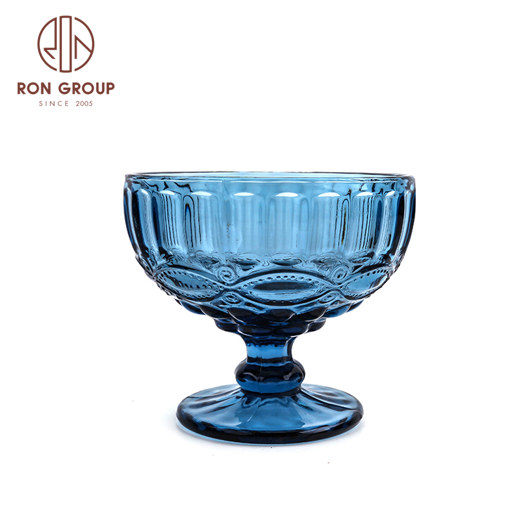 Hot Selling Colored Ice Cream Glass Cup For Hotel