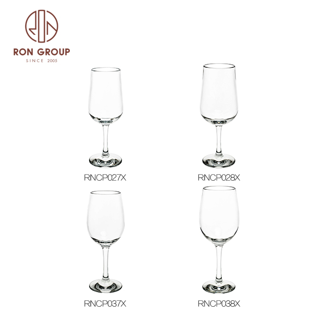Clear Transparent Plastic Red Wine Glass Unbreakable Stemless Plastic Wine Glasses