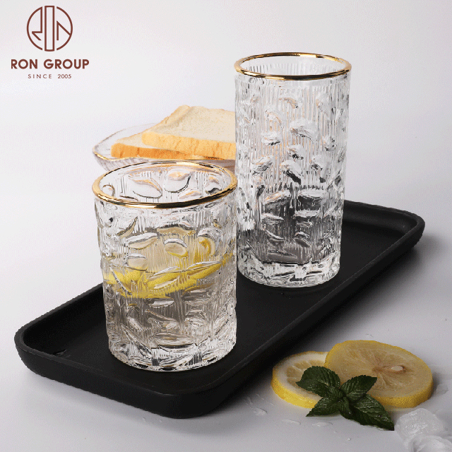 gold rim whisky household water glass cocktail glass wedding wine cup