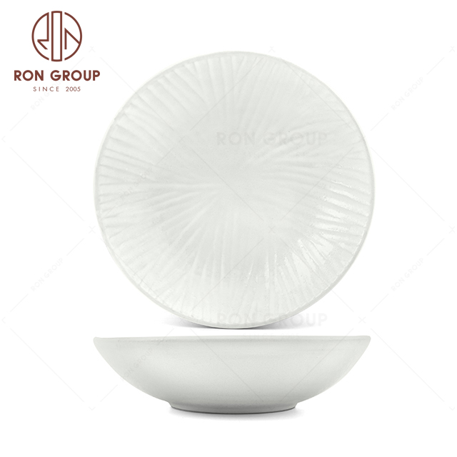RNPCT2008-2D Hot Selling Raindrop White Style Restaurant Hotel Bar Cafe Wedding Blade Bowl