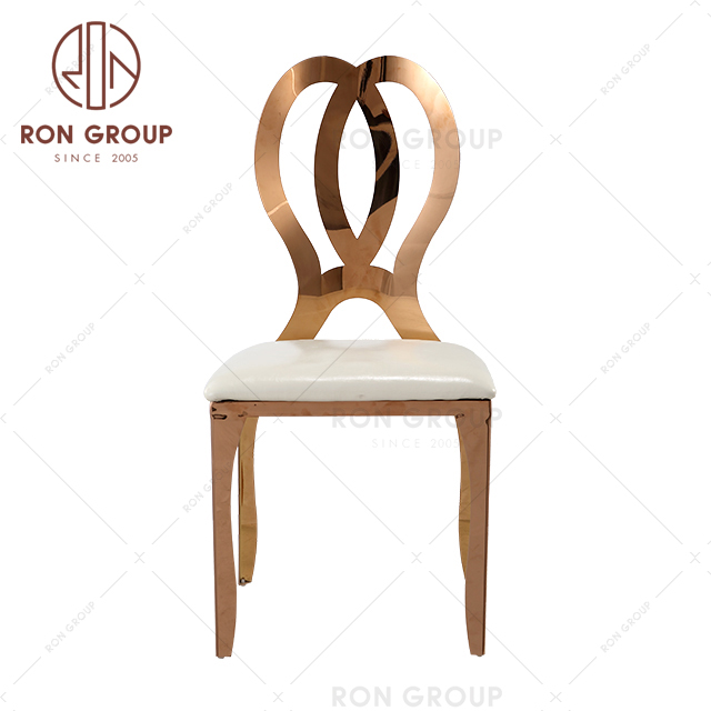 Golden metal stainless steel frame stakable banquet chair wedding