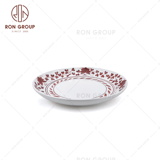 China Supplier Top Quality Restaurant Wedding Porcelain Dinner Dishes Ceramic Shallow Round Plates 