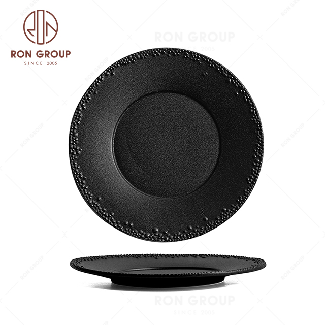 RNPCG2207-2208 Modern Design FAFARTC Series Restaurant Hotel Bar Cafe Wedding Black Round Plate